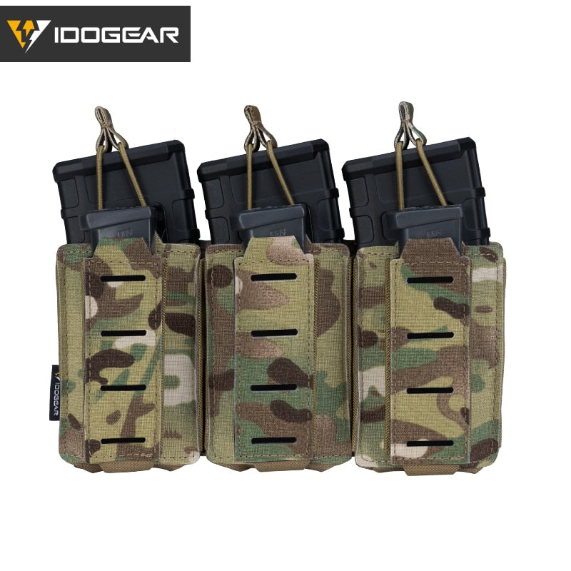 Pochette Triple Chargeur LSR 556 - Tactical MOLLE - IDOGEAR - Camo Laser Cut - Neuf