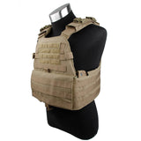TMC Tactical Vest Matte Plate Carrier Coyote Brown Non Reflective Cordura Without EVA Panel