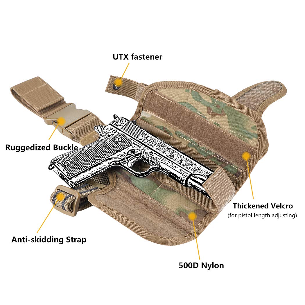 Gun Ally Adjustable Tactical Gun Holster Leg Thigh Pistol Holster