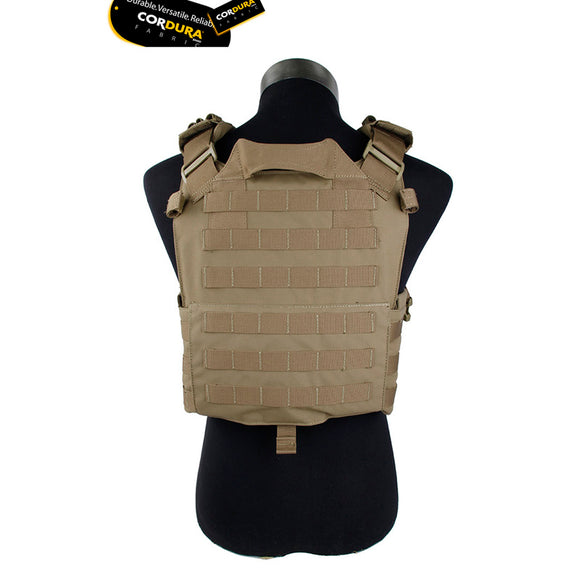 TMC Tactical Vest Matte Plate Carrier Coyote Brown Non Reflective Cordura Without EVA Panel