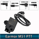 Opsmen Earmor Tactical Headset M51 PTT Adapter Tactical Headphones Accessory