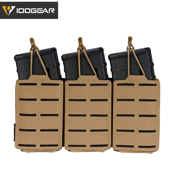 Tactical LSR Triple 556 Mag Carrier MOLLE Mag Pouch Coyote Brown