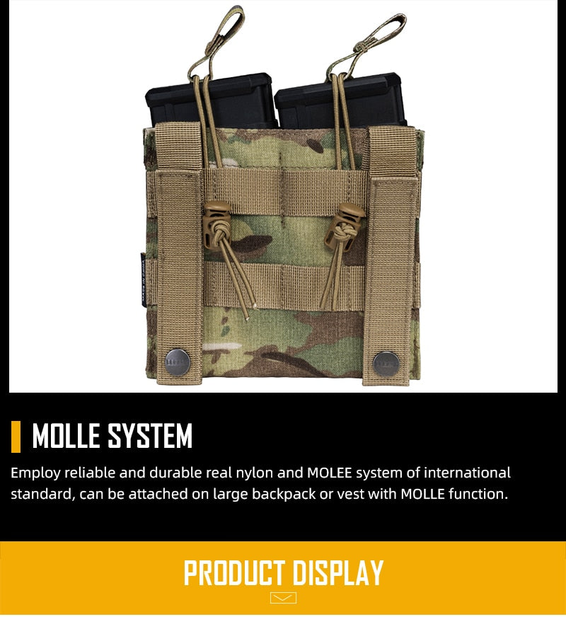 IDOGEAR Tactical Mag Pouch Mag Carrier Double Open Top 5.56-Pistol MOLLE Hunting IDOGEAR Tactical Mag Pouch Mag Carrier Double Open Top 5.56-Pistol MOLLE Hunting