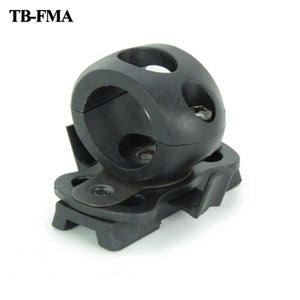 Tactical Flashlight Mount Clip 21mm/25.4mm/ 30mm Fit FAST & MICH Helmet Rails Single Clamp