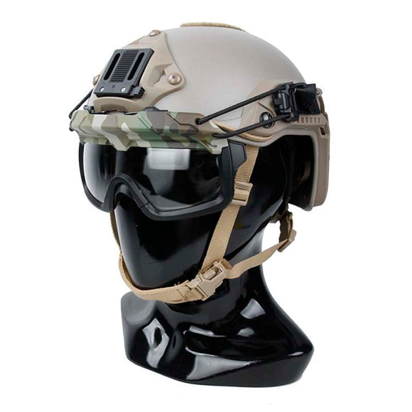 goggles on helmet Tactical SF Helmet QD Anti Fog Goggles Wind Dust Protection Glasses – FMA Tactical Gear