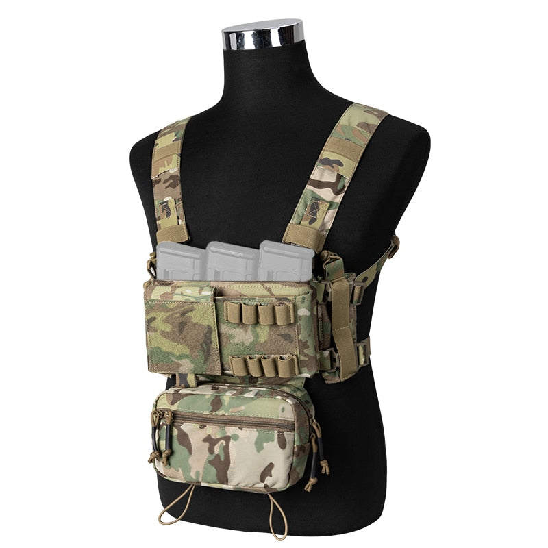 IDOGEAR KGR Tactical Chest Rig - Plate-forme Porte-plaques MOLLE - Airsoft - Triple Mag Pouch
