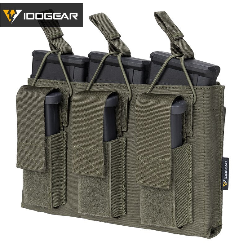Bolsa Doble Porta Cargadores MOLLE Para 9mm - Accesorio Táctico De Liberación Rápida Para Airsoft, Caza O Paintball