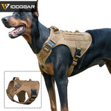 Tactical Dog Harness Vest w/ Handle MOLLE Padded Tactical Dog Plate Carrier